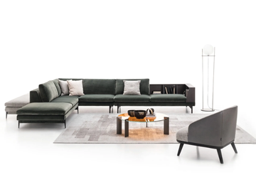 KIM - Corner fabric sofa with integrated magazine rack by Ditre Italia - view 2